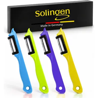 Solingen Dunschiller Enkel Mes – voor Fruit- en Groenteschiller – Kunststof – Frisse Mix – 4 Delige