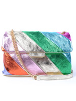 Rainbow Metallic Schoudertas XL - Goud Roze