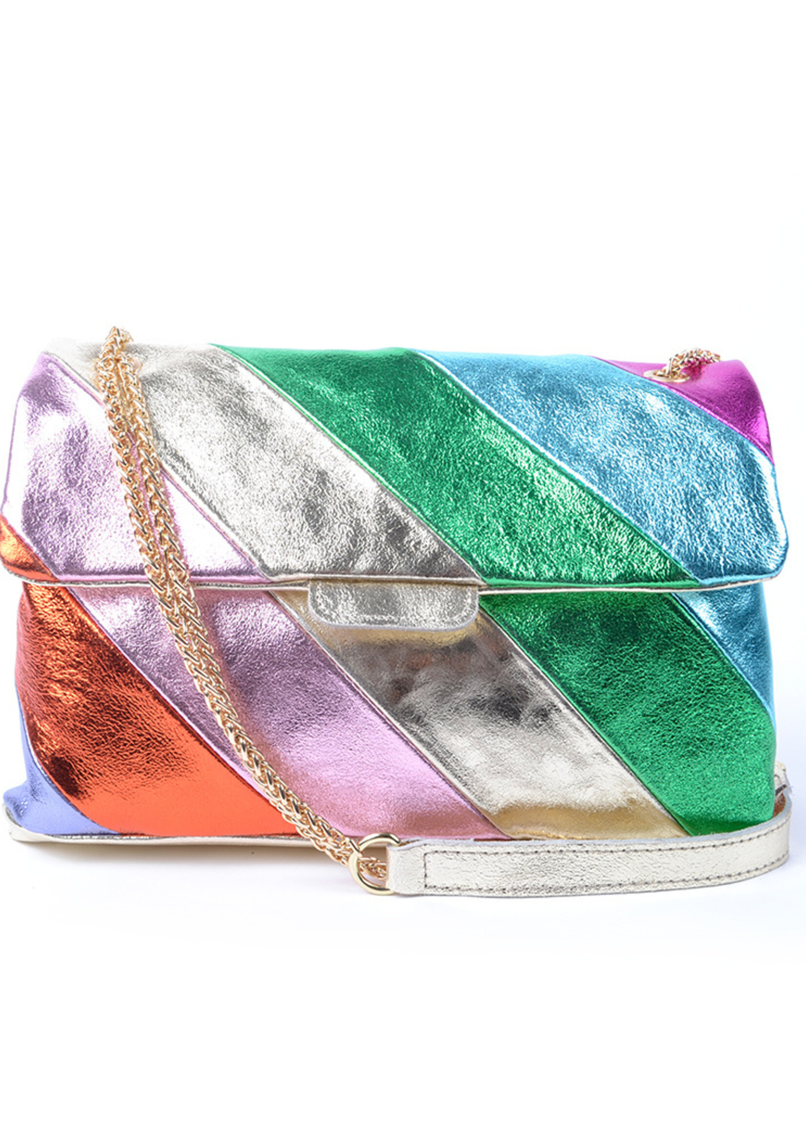 Rainbow Metallic Schoudertas XL - Goud Roze