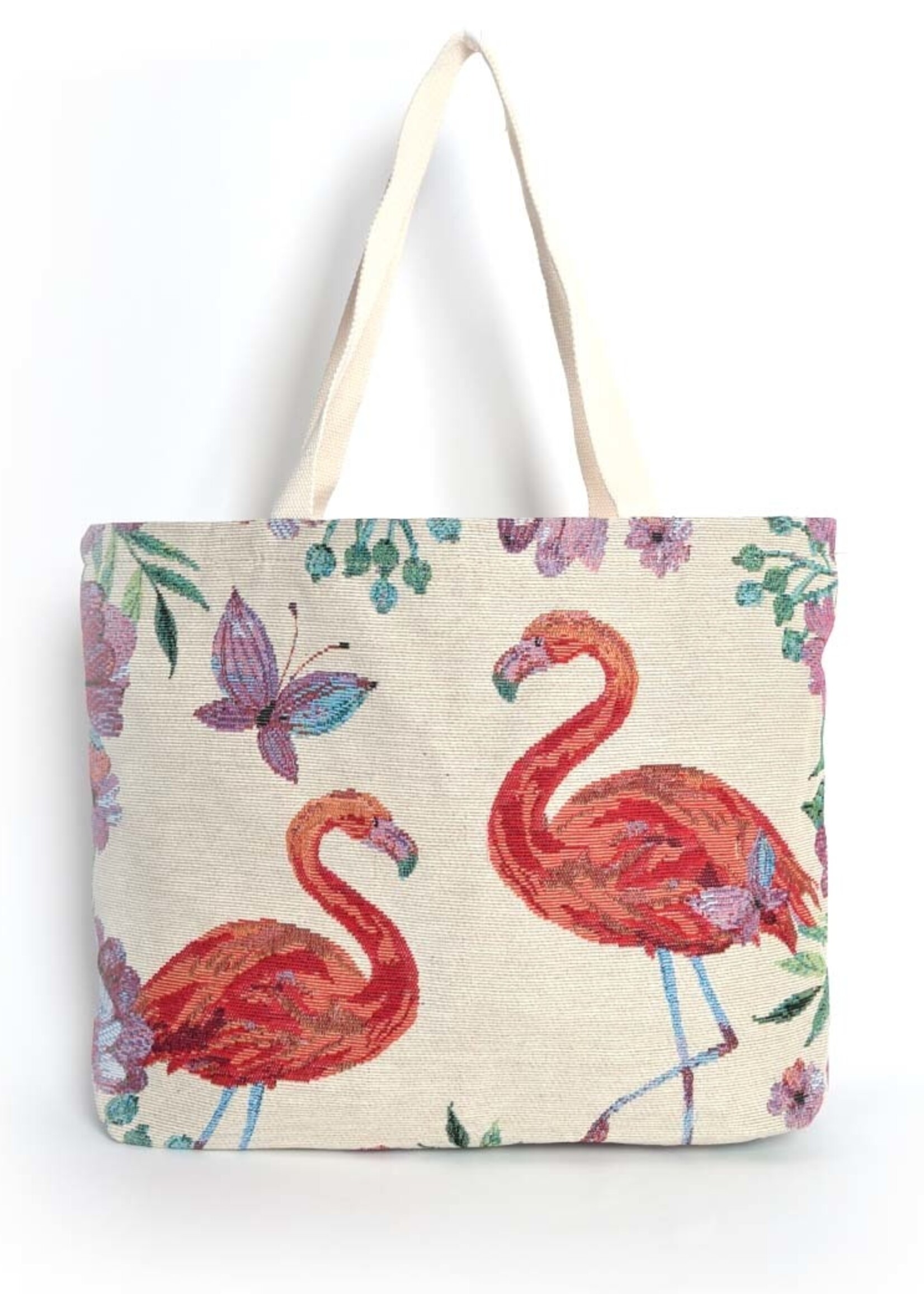 Canvas shopper flamingo