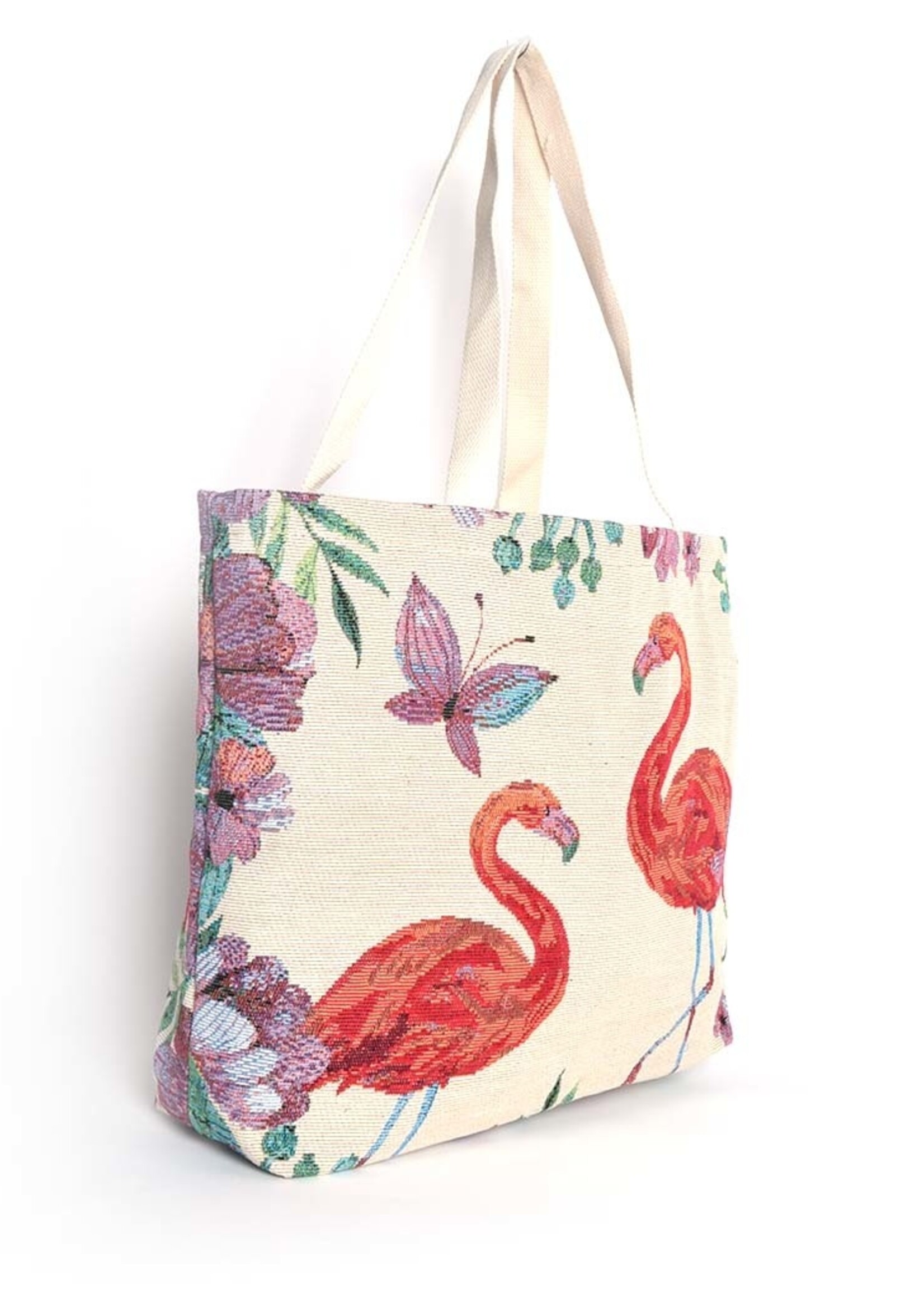 Canvas shopper flamingo