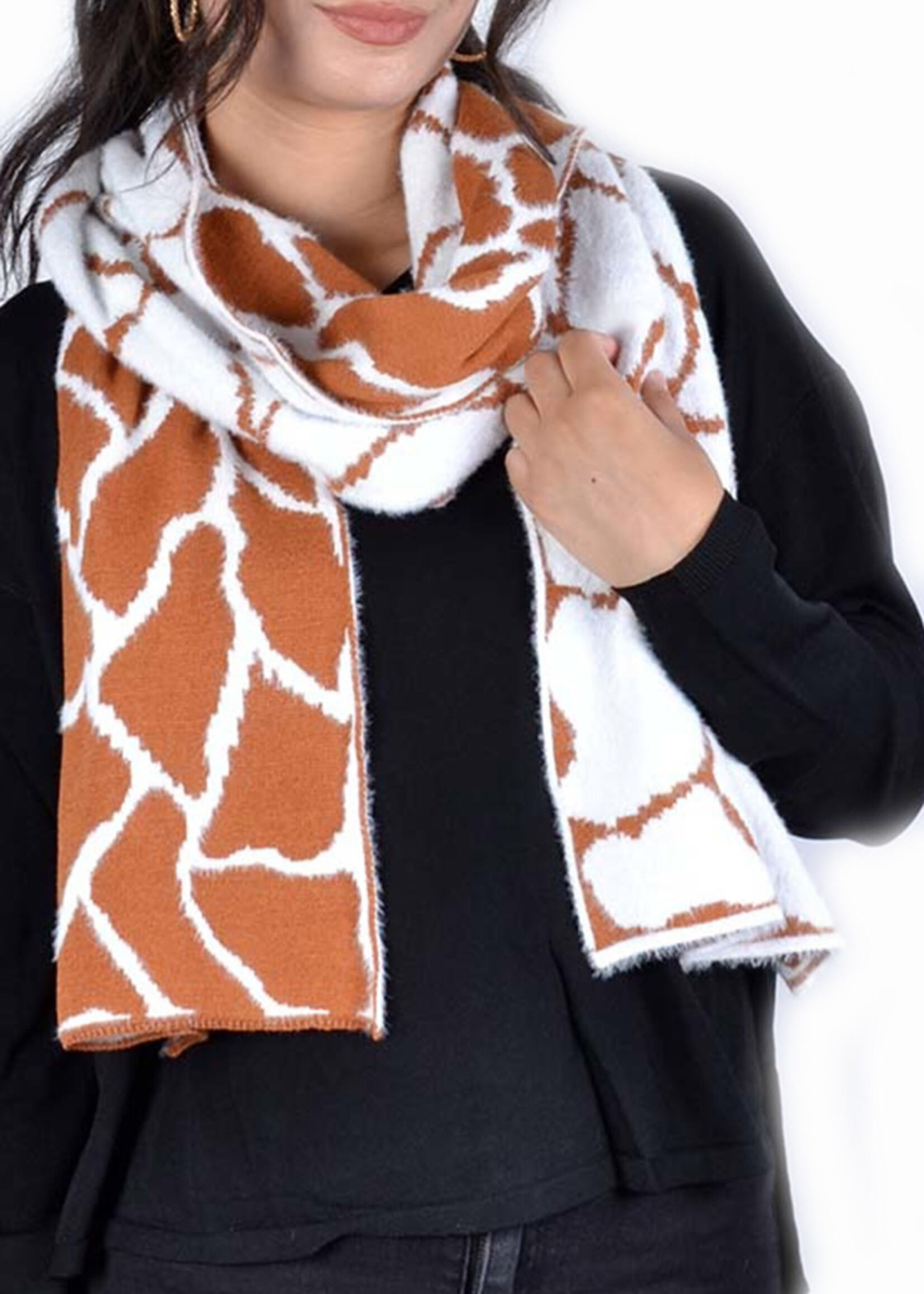 Wintersjaal Giraffe - Dubbelzijdig - Camel