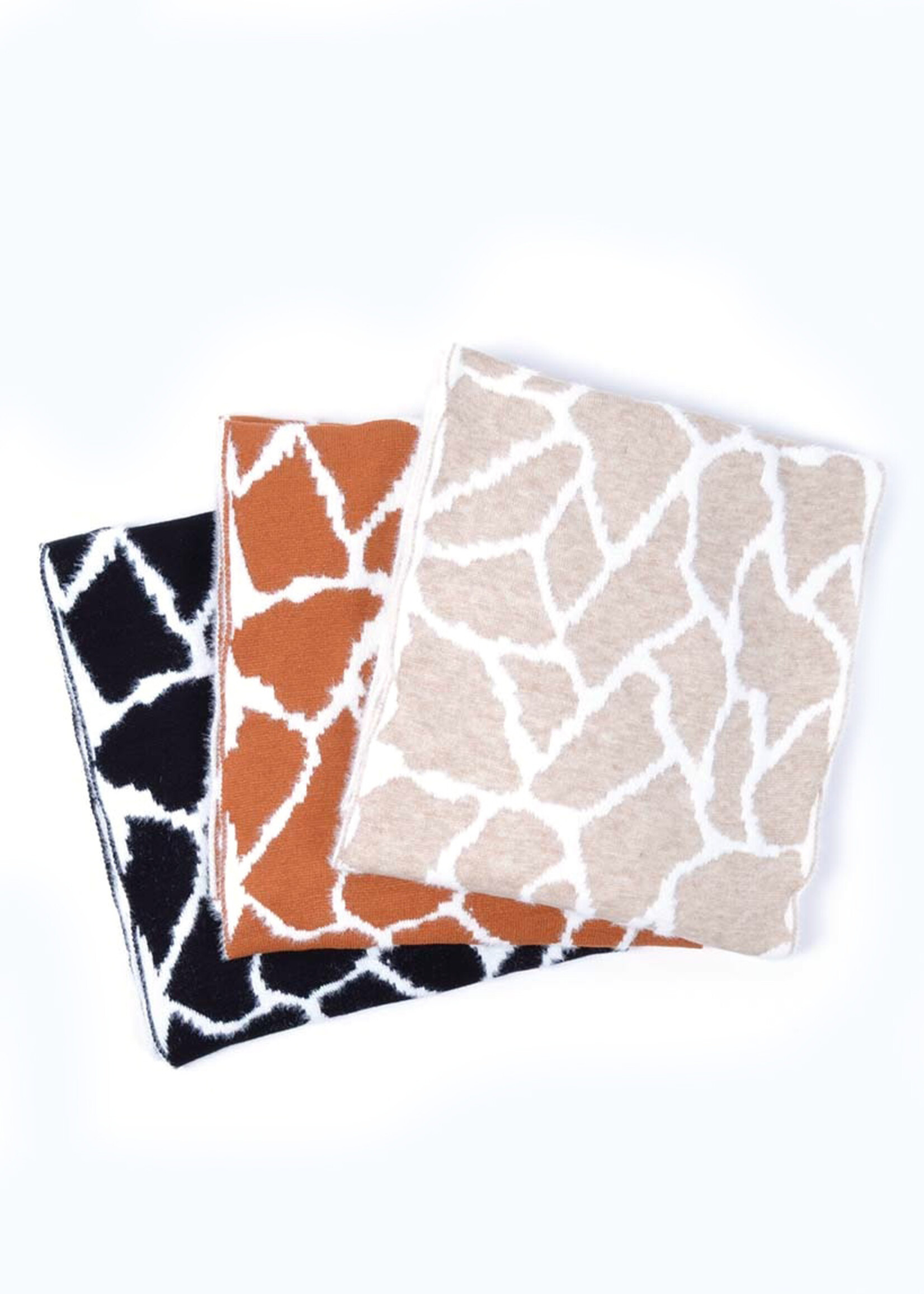 Wintersjaal Giraffe - Dubbelzijdig - Zwart