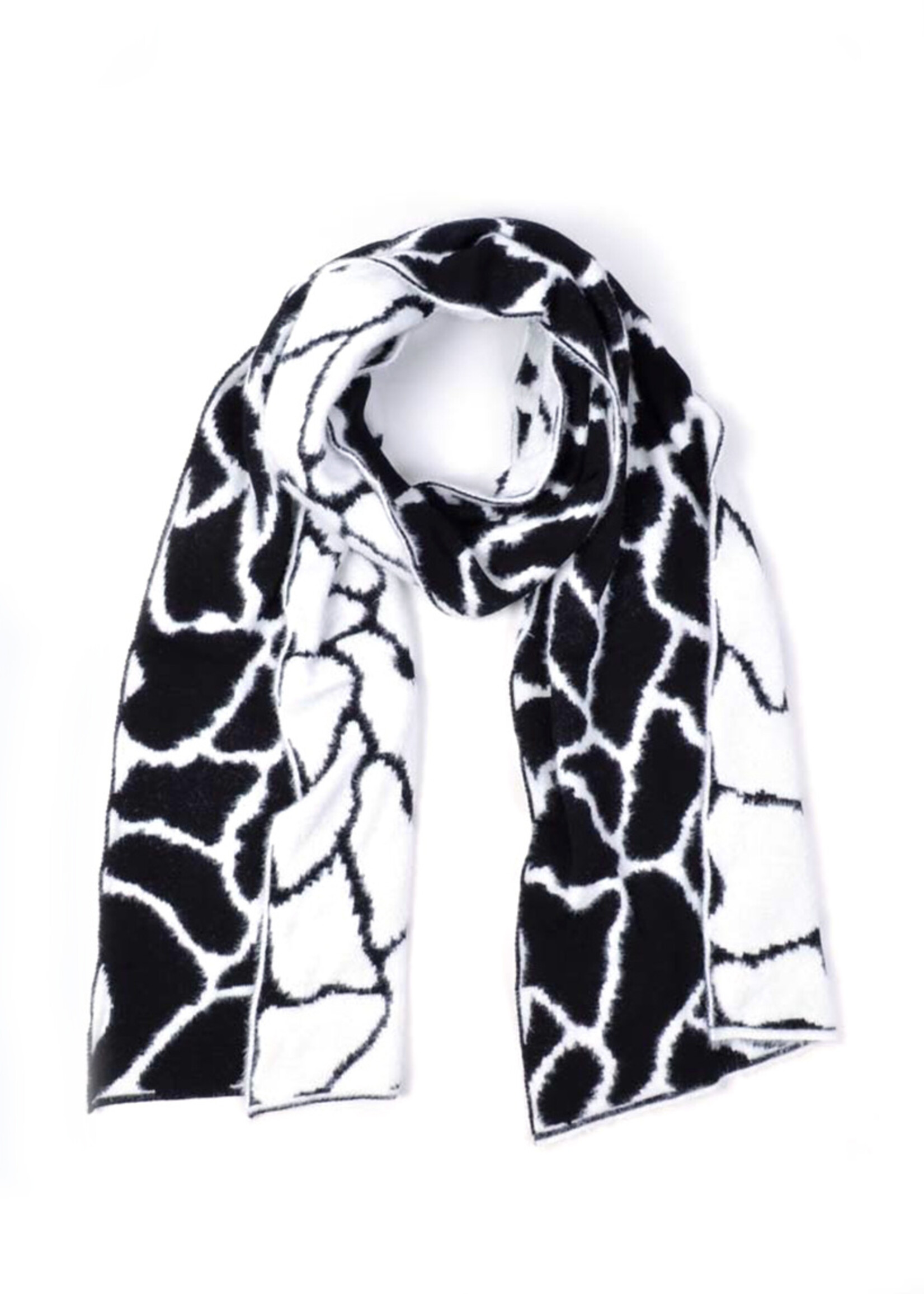 Wintersjaal Giraffe - Dubbelzijdig - Zwart