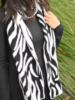 Wintersjaal Zebra - Dubbelzijdig  - Zwart