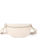 Leren heuptas | Bumbag | Beige | Maat S