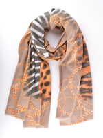 Wintersjaal met Dierenprint - Beige