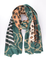 Wintersjaal met Dierenprint - Groen