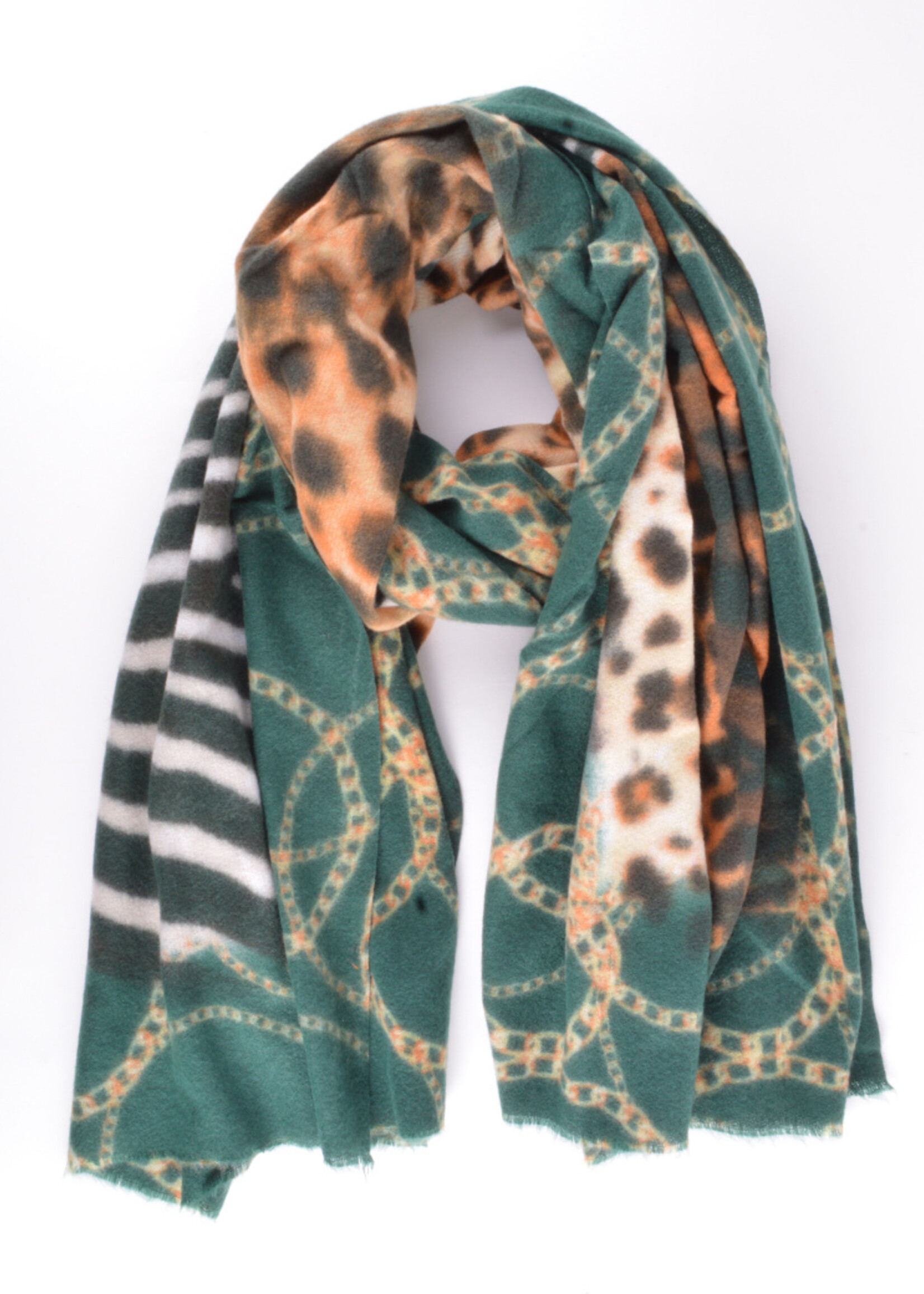 Wintersjaal met Dierenprint - Groen
