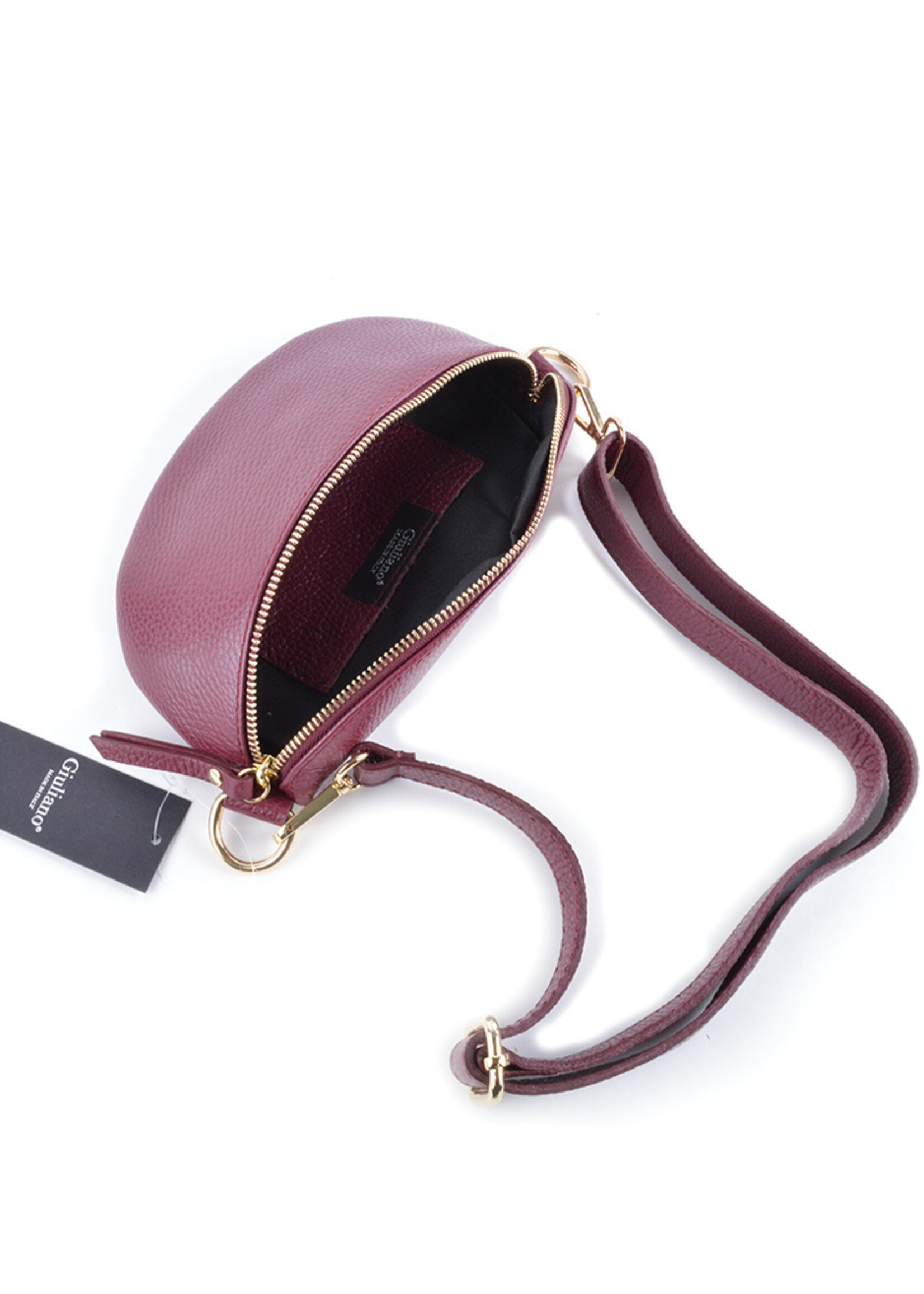 Leren heuptas | Bumbag | Aubergine | Maat S