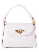 Lederen schoudertas | Bee bag | Wit