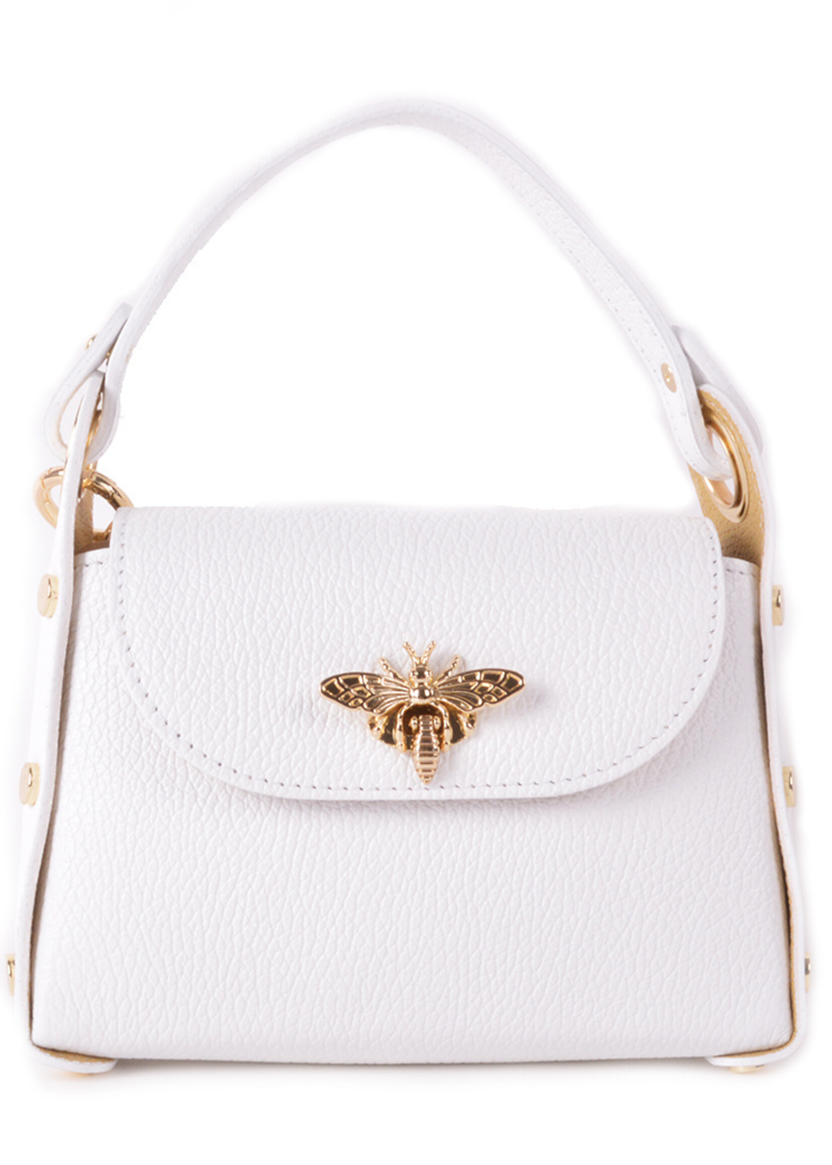 Lederen schoudertas | Bee bag | Wit