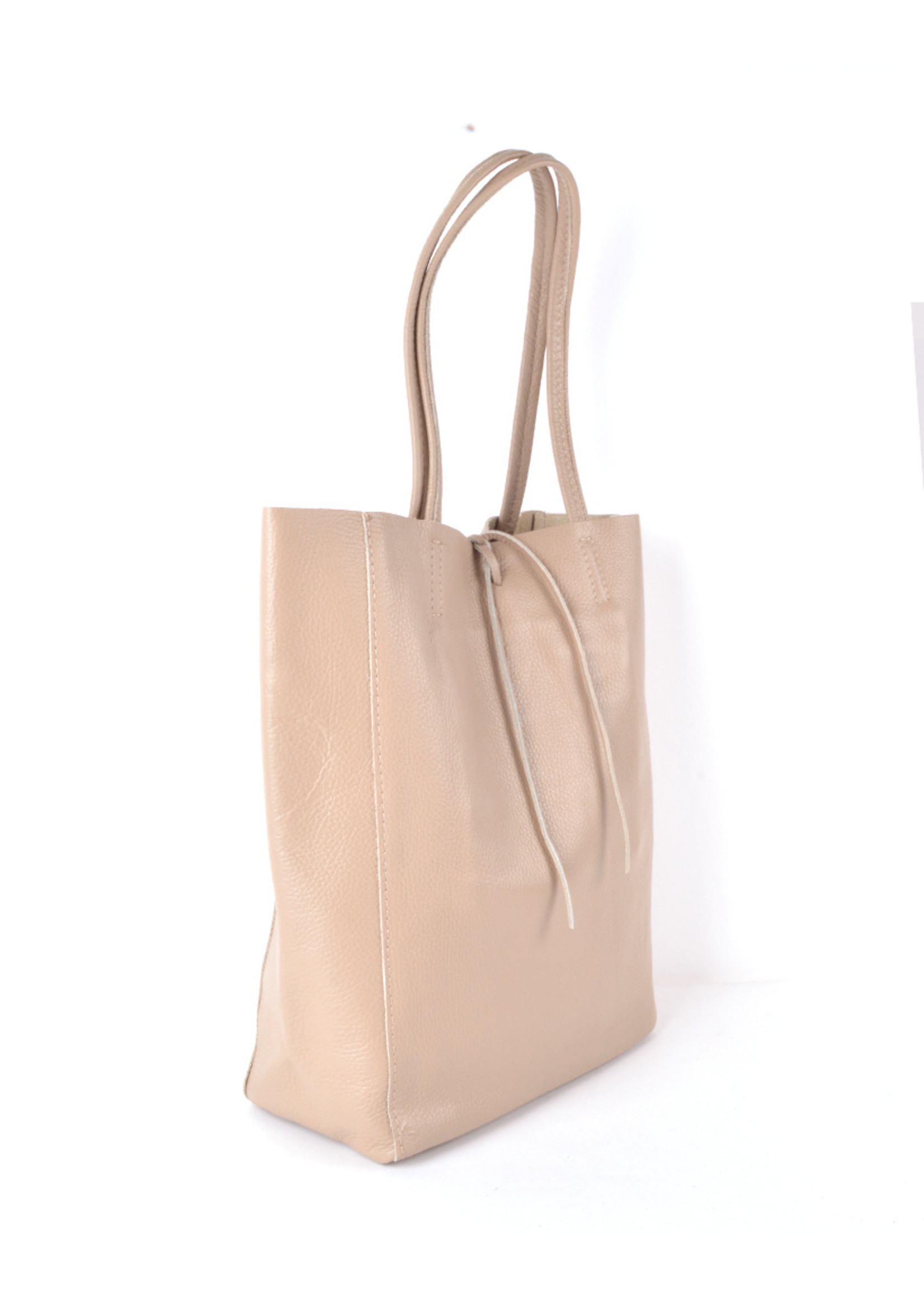 Leren outlet shopper zwart