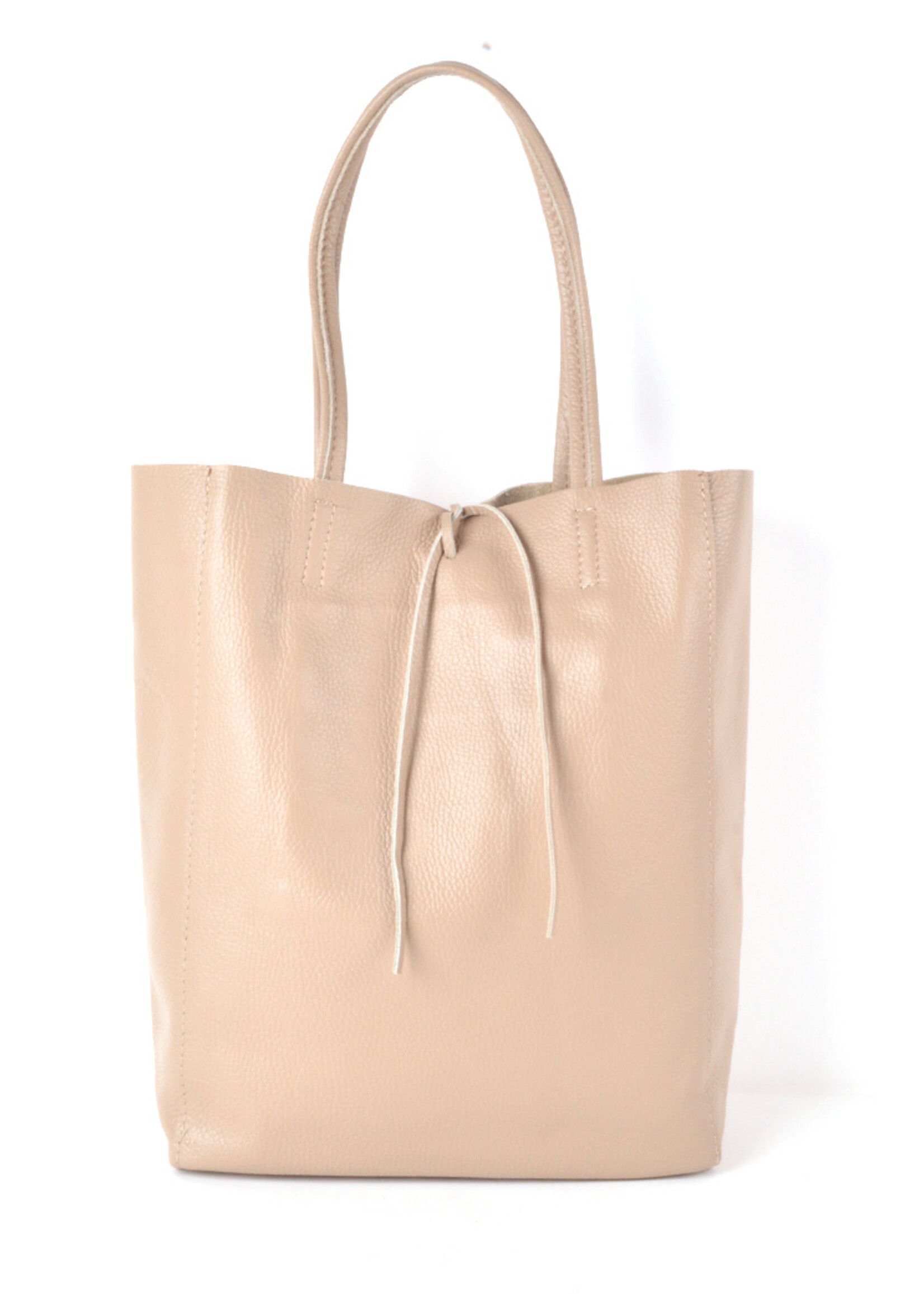 Leren shopper | Taupe