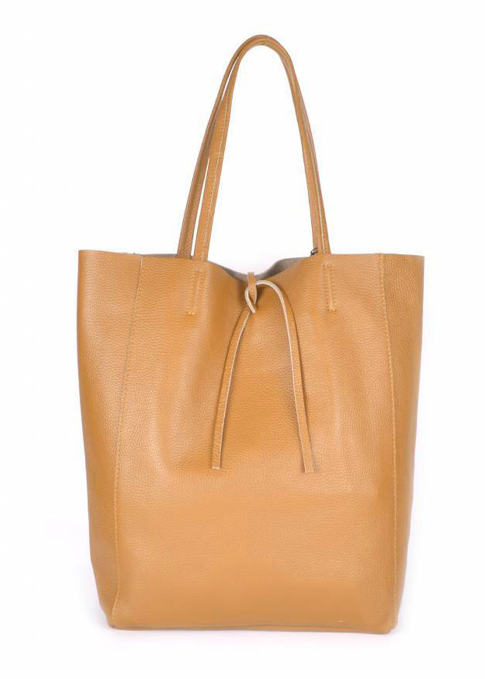 Leren shopper | Camel