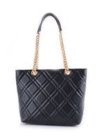 Leren shopper Quilted - Zwart