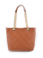 Leren shopper Quilted - Bruin