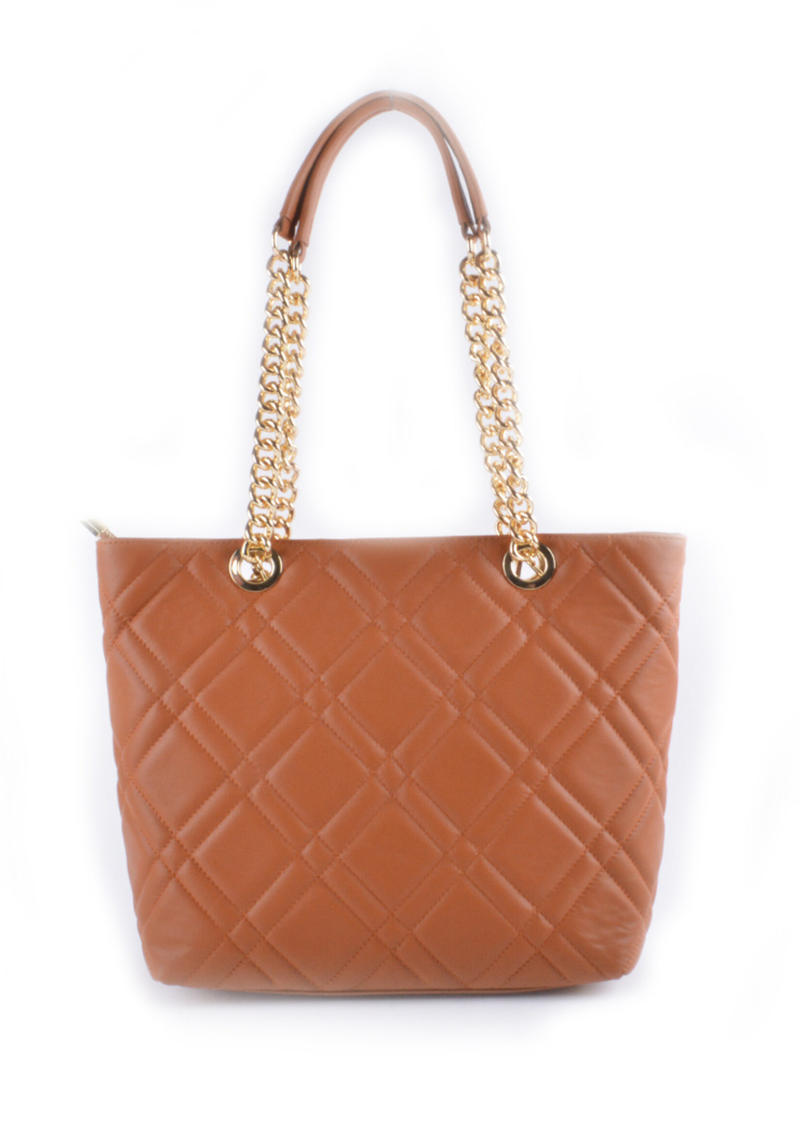 Leren shopper Quilted - Bruin