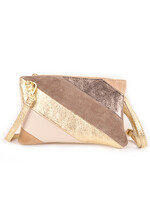 Leren Rainbow Metallic Clutch / Schoudertas | Neutrals