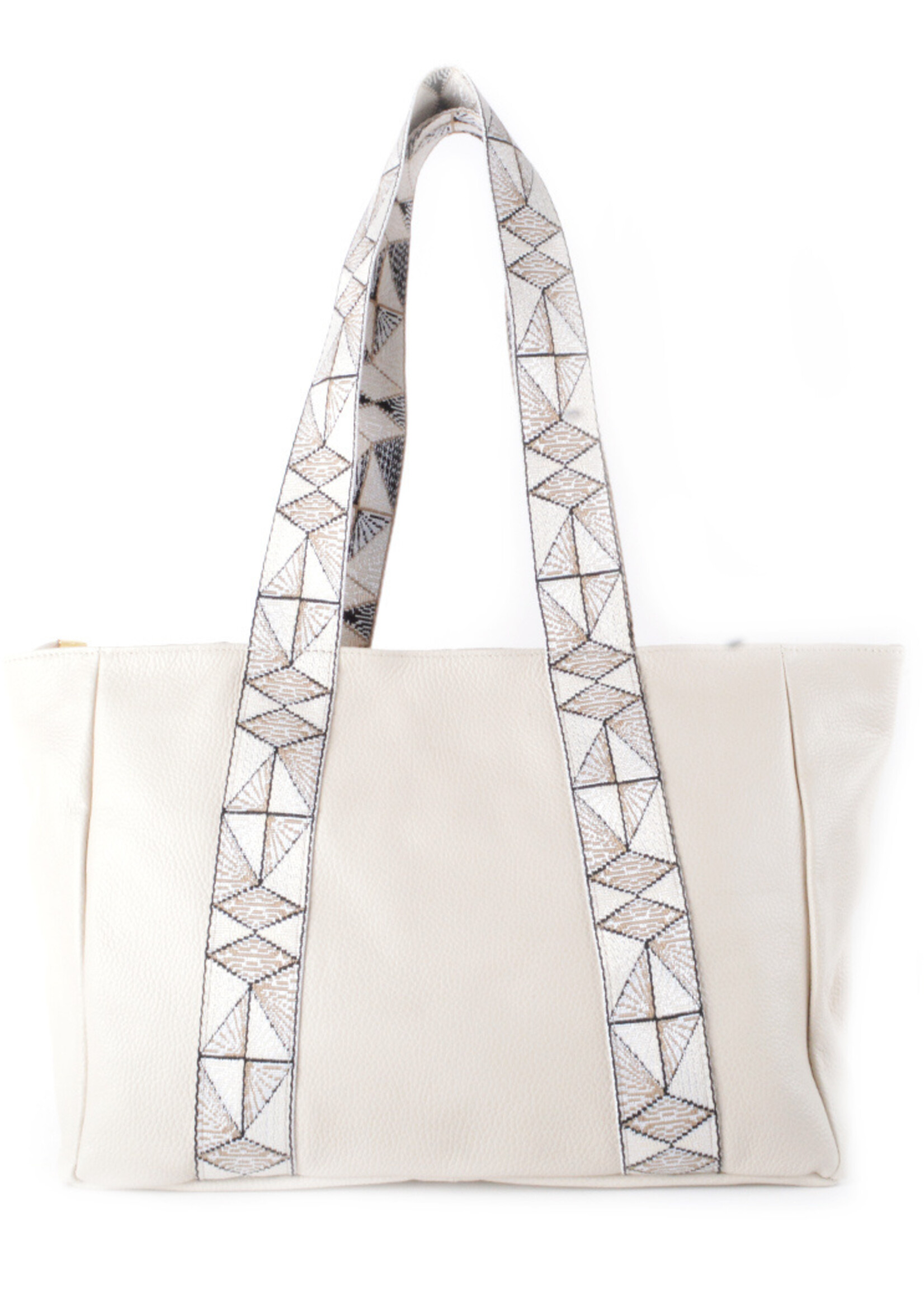 Lederen Shopper | IBIZA - Beige