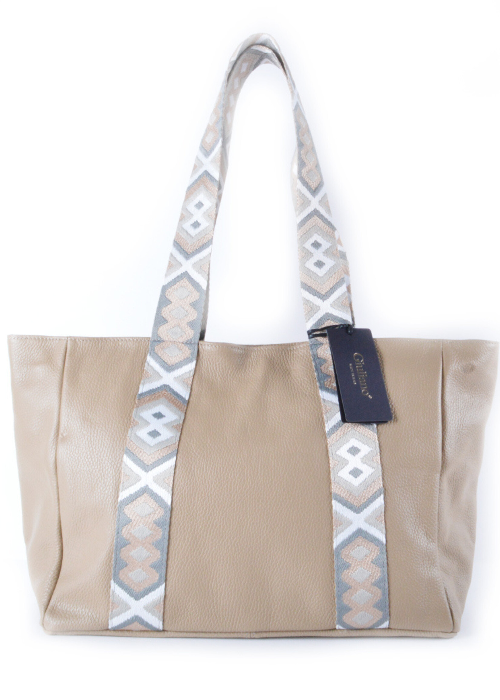 Lederen Shopper | IBIZA - Taupe