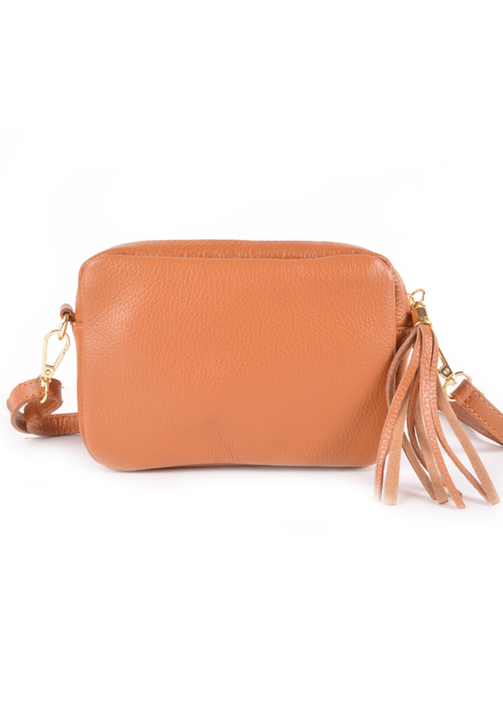 Lederen Schoudertas | JOCY - Camel