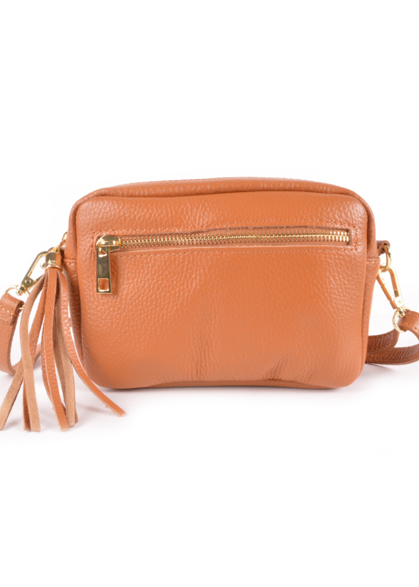 Lederen Schoudertas | JOCY - Camel