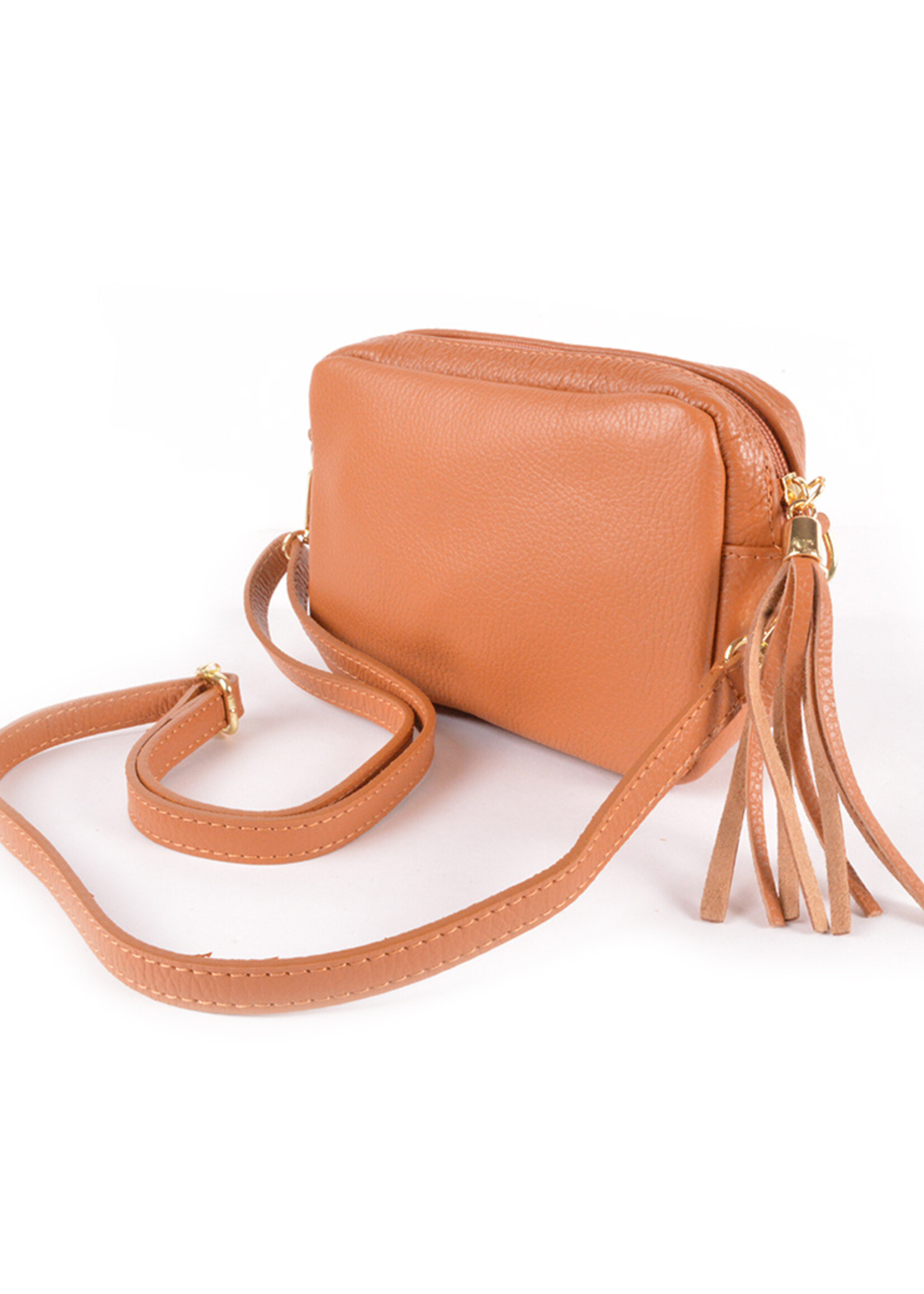 Lederen Schoudertas | JOCY - Camel