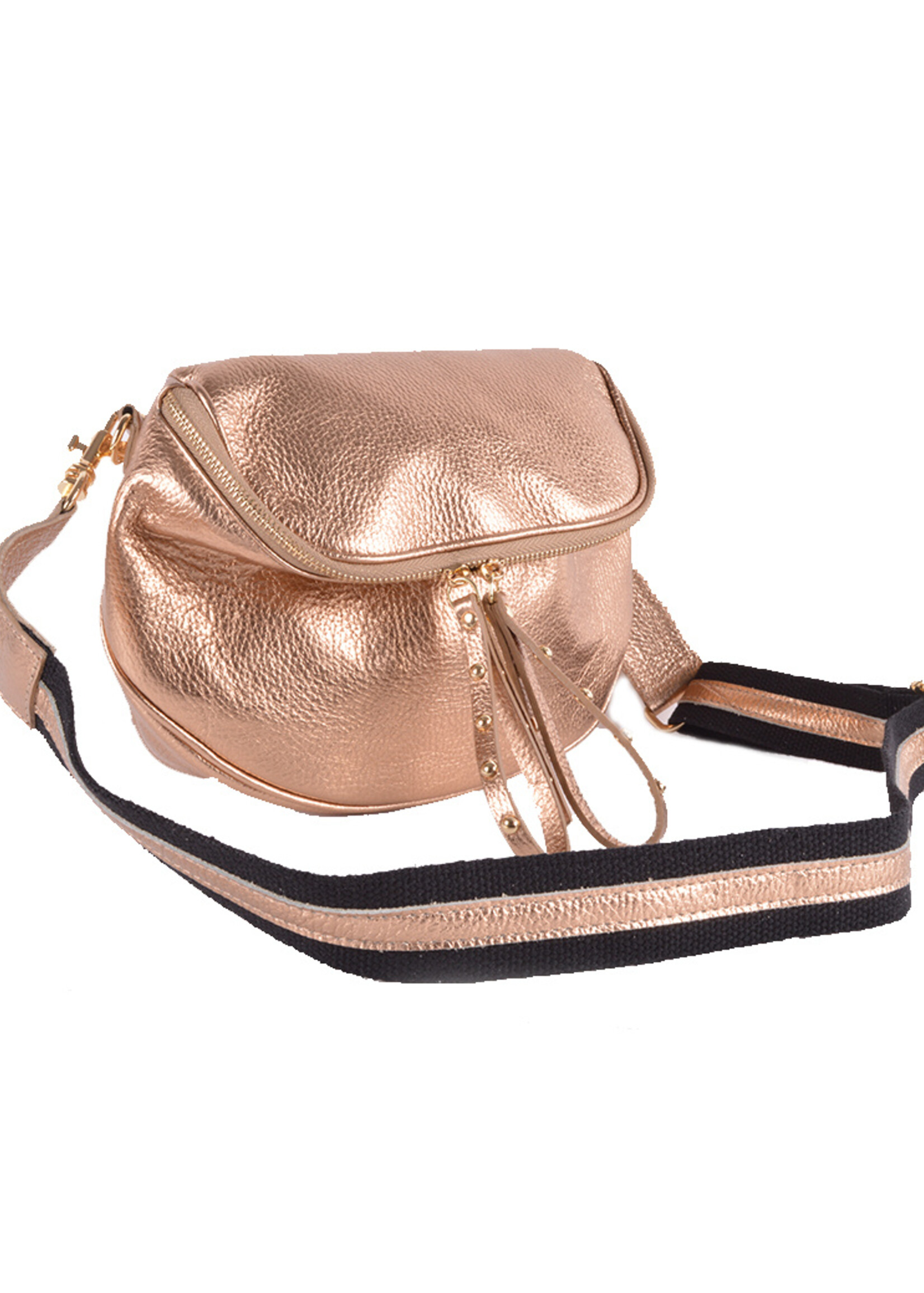 Metallic Lederen Heuptas | JEM - Donkergoud