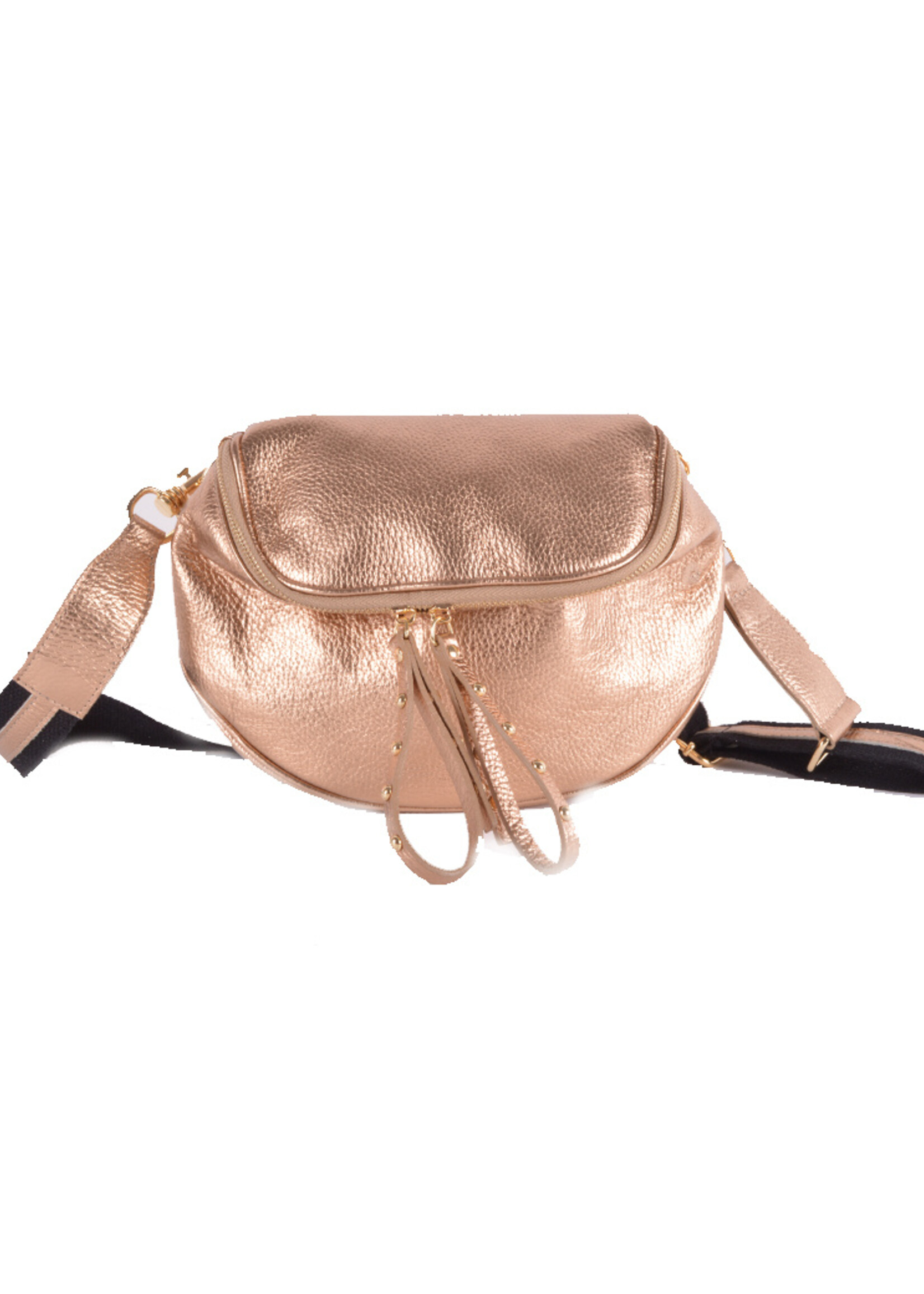 Metallic Lederen Heuptas | JEM - Donkergoud