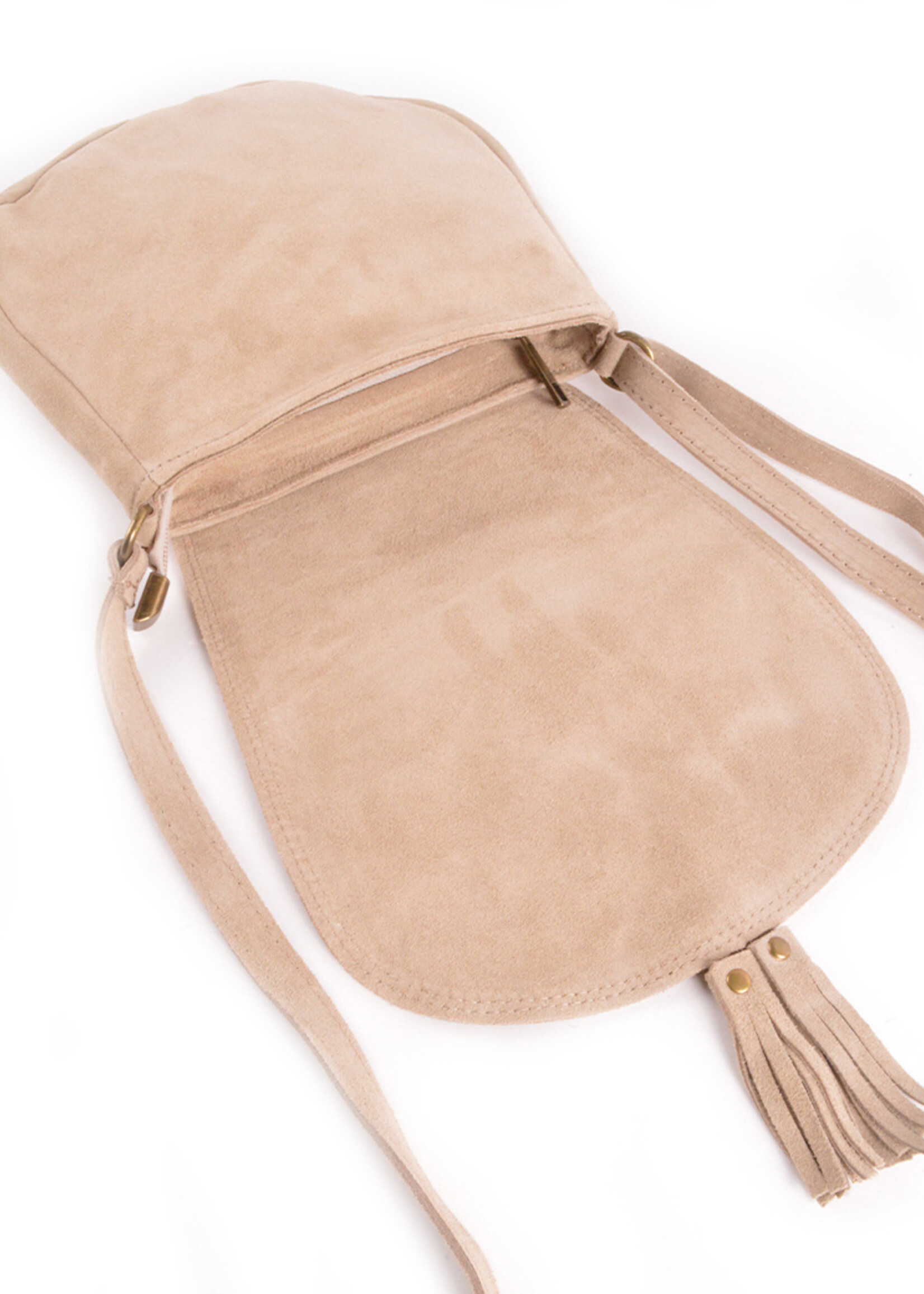 Suede Schoudertasje | Donna | Zwart