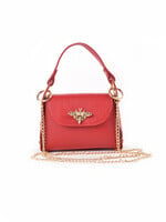 Leren Mini Bee bag | Rood