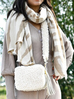 Wintersjaal met Zebraprint - Beige