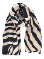 Wintersjaal met Zebraprint - Zwart