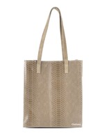 Suède met Lederen Kroko Shopper | Maud | Beige