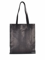 Suède met Lederen Kroko Shopper | Maud | Zwart