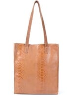 Suède met Lederen Kroko Shopper | Maud | Camel