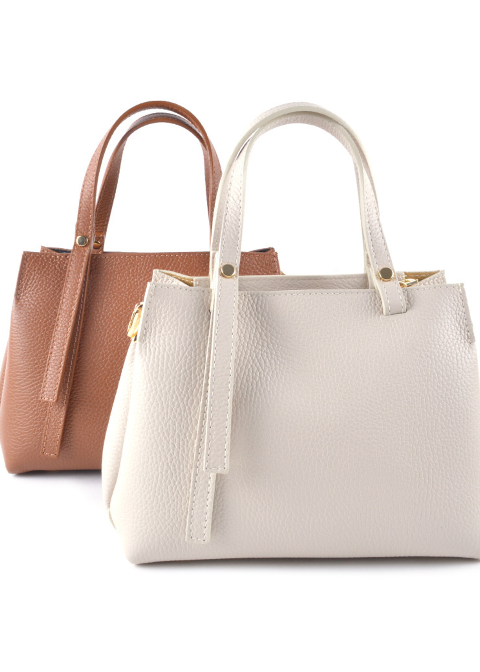 Lederen Handtas  | Noor | Beige