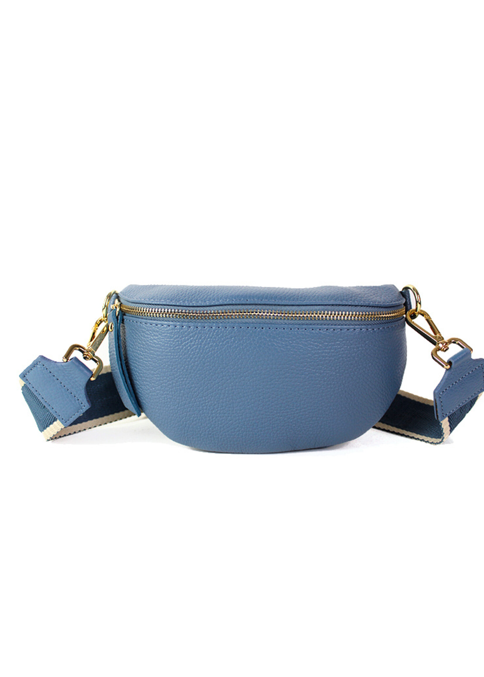 Leren heuptas | Bumbag | Maat S - Jeansblauw Set