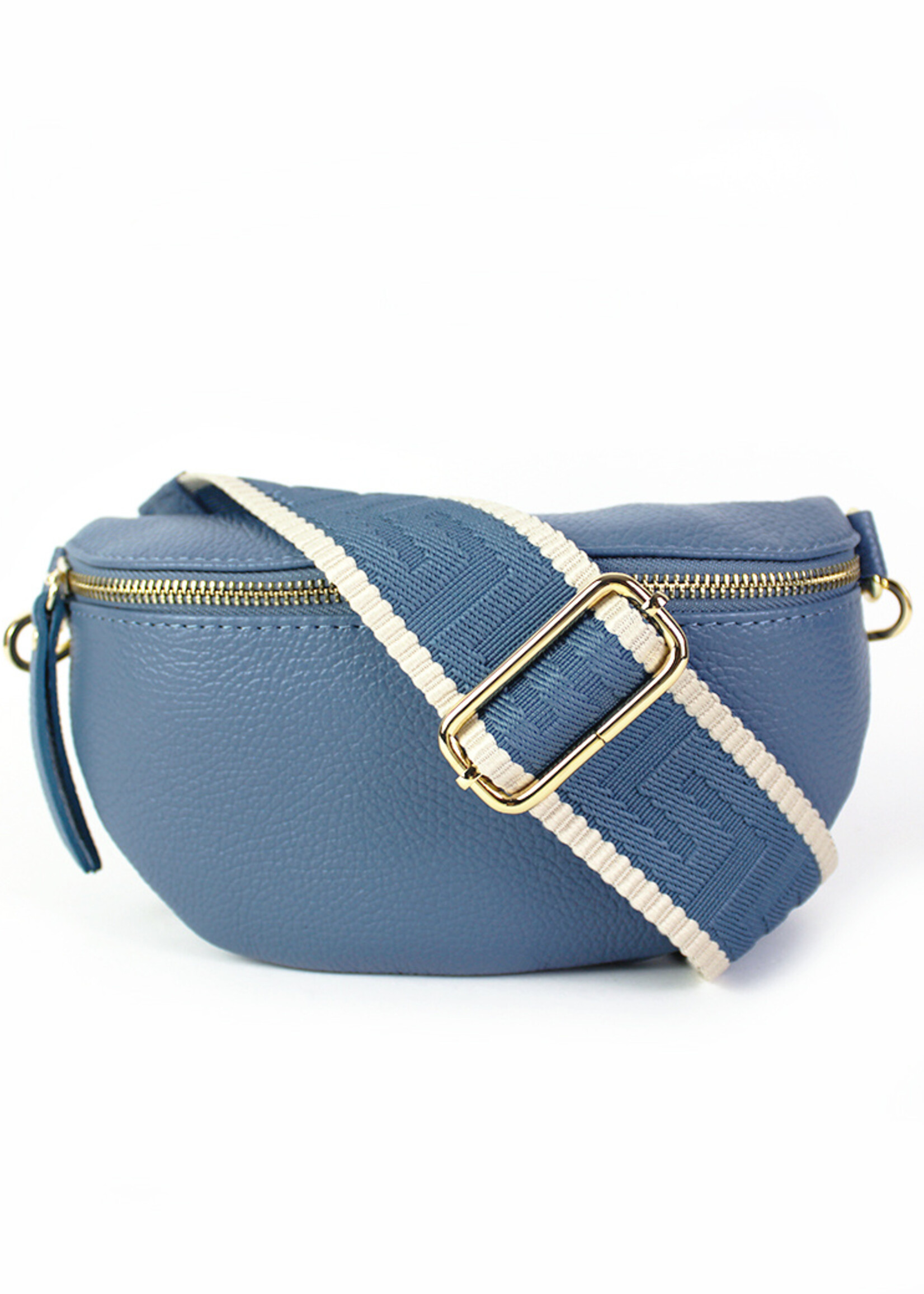 Leren heuptas | Bumbag | Maat S - Jeansblauw Set