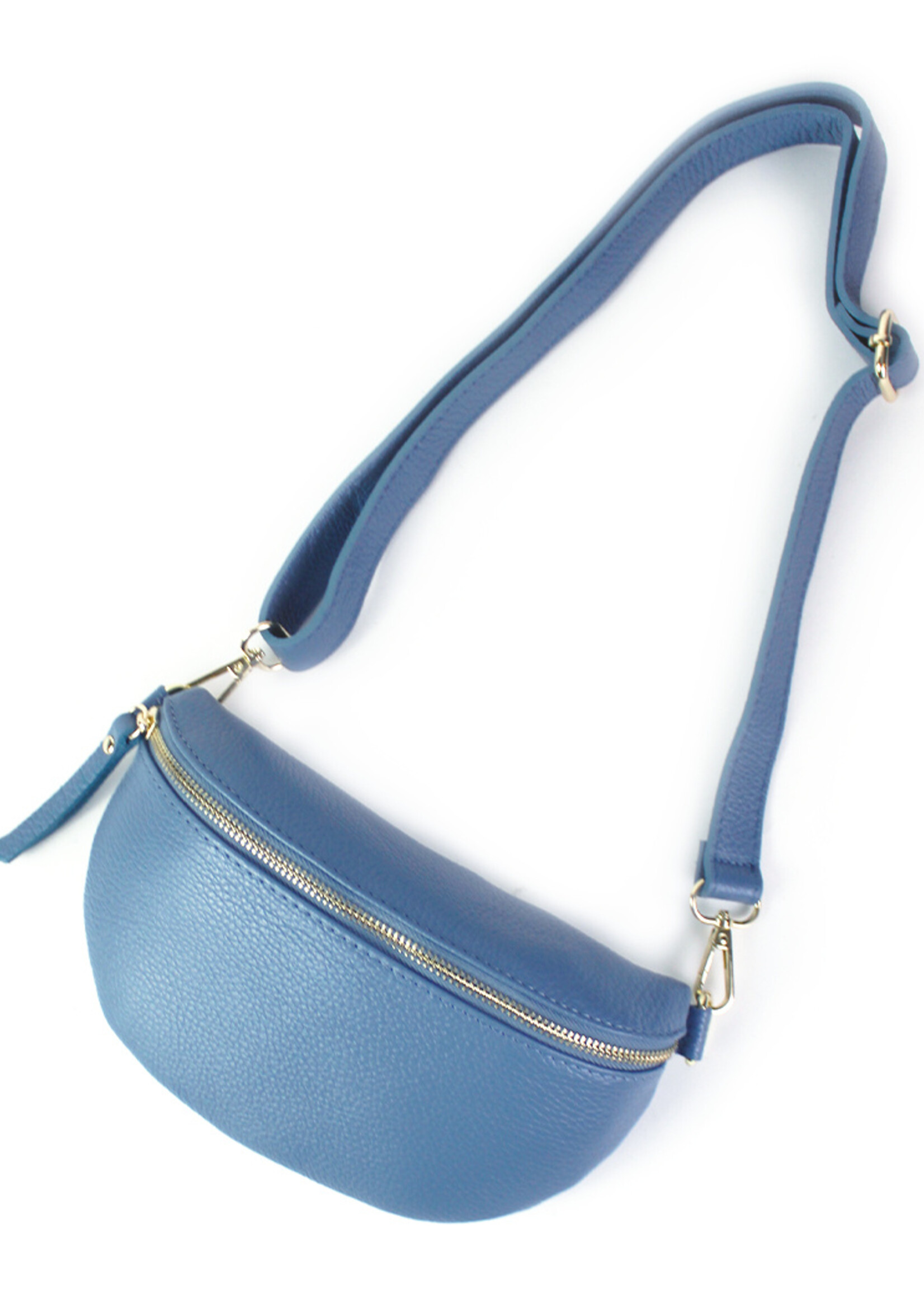 Leren heuptas | Bumbag | Maat S - Jeansblauw Set