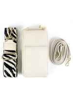 Leren Telefoontasje - Portemonnee | Beige Zebra