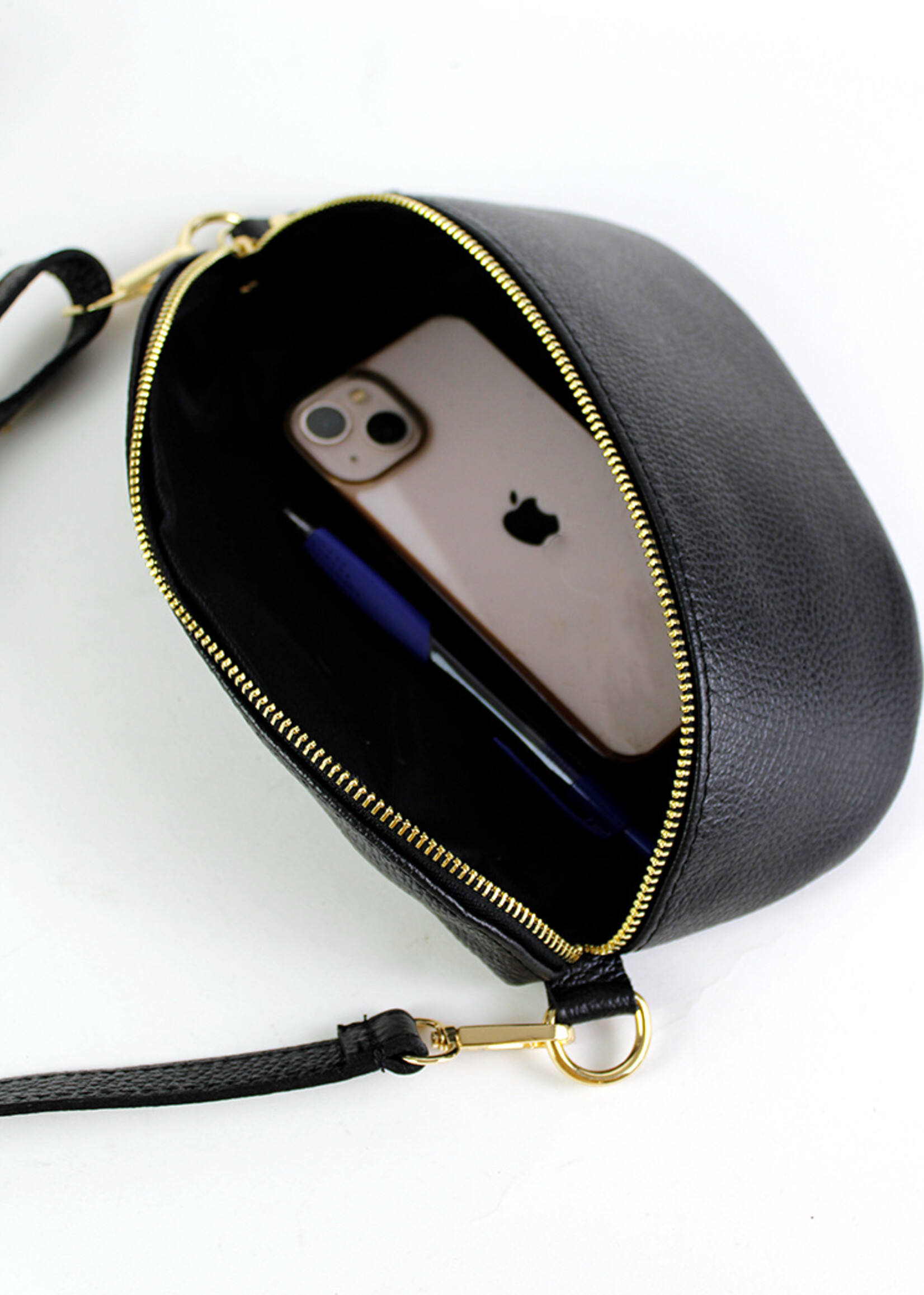Leren heuptas | Bumbag SET | Zwart | Ibiza | MEDIUM