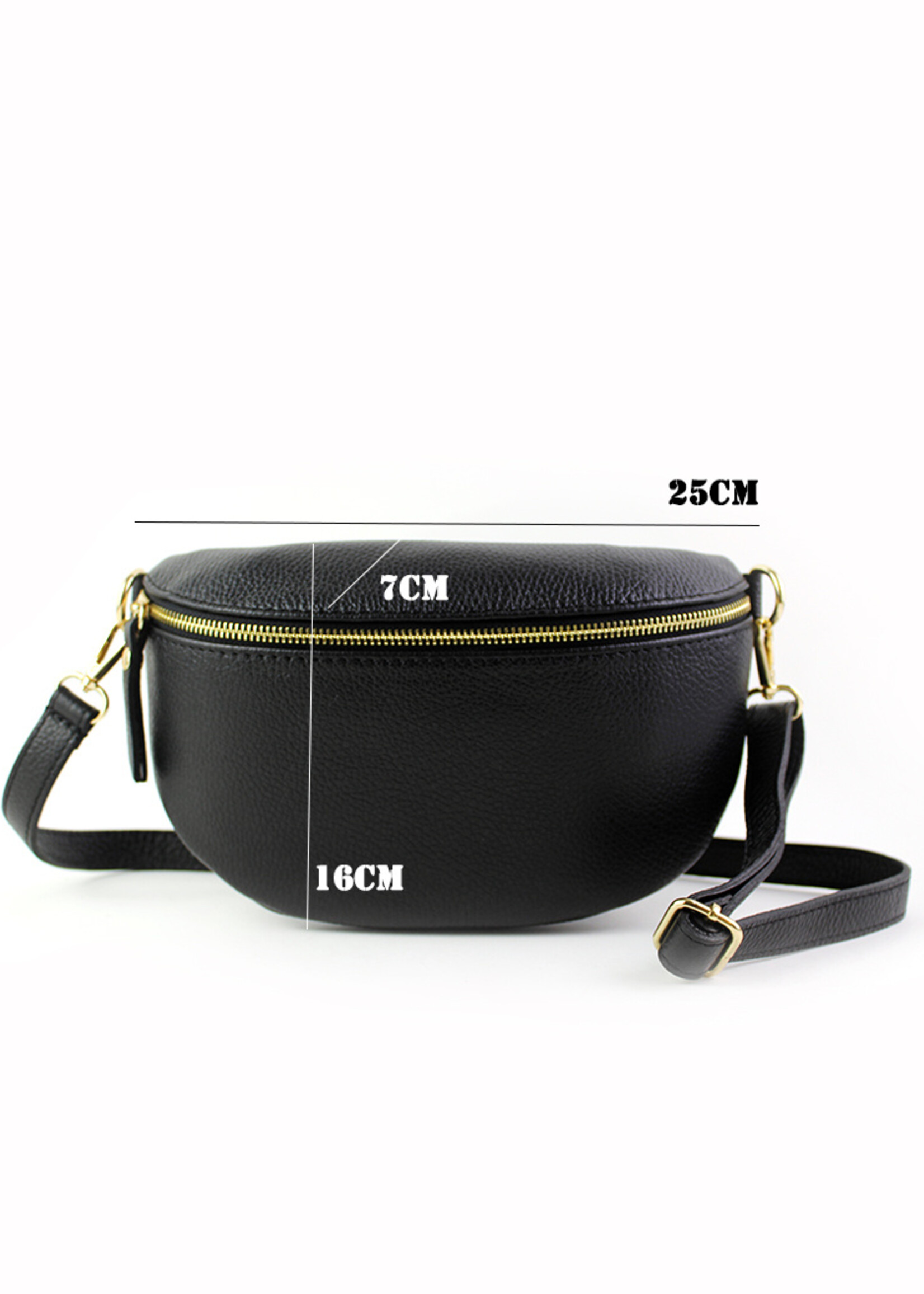 Leren heuptas | Bumbag SET | Zwart | Ibiza | MEDIUM