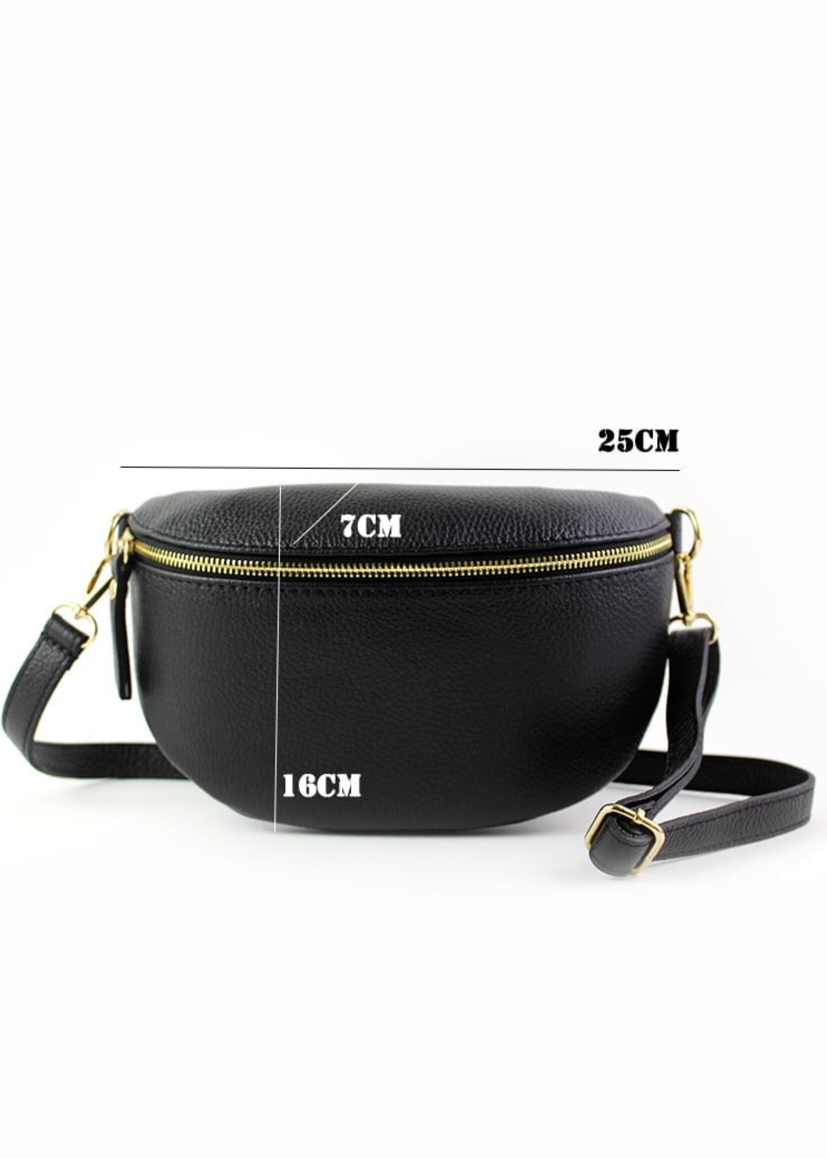 Leren heuptas | Bumbag SET | Zwart | Uni | MEDIUM