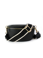 Leren heuptas | Bumbag | Zwart | Print 3 | Maat - M