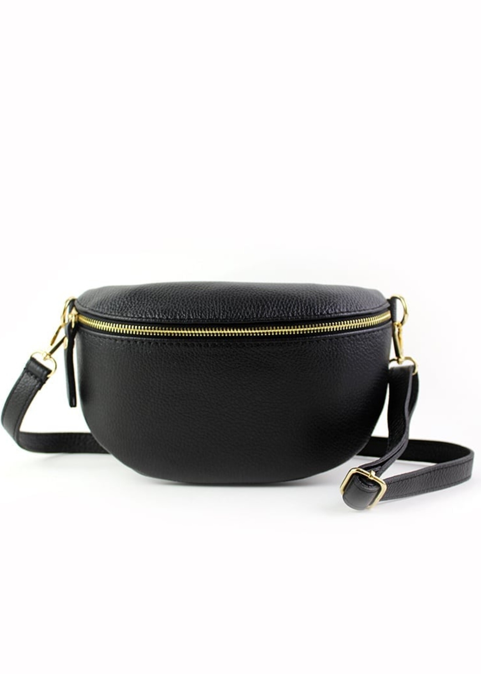 Leren heuptas | Bumbag | Zwart | Panter | Maat - M