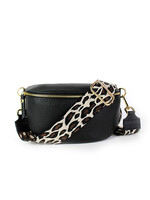 Leren heuptas | Bumbag SET | Zwart | Panter | MEDIUM