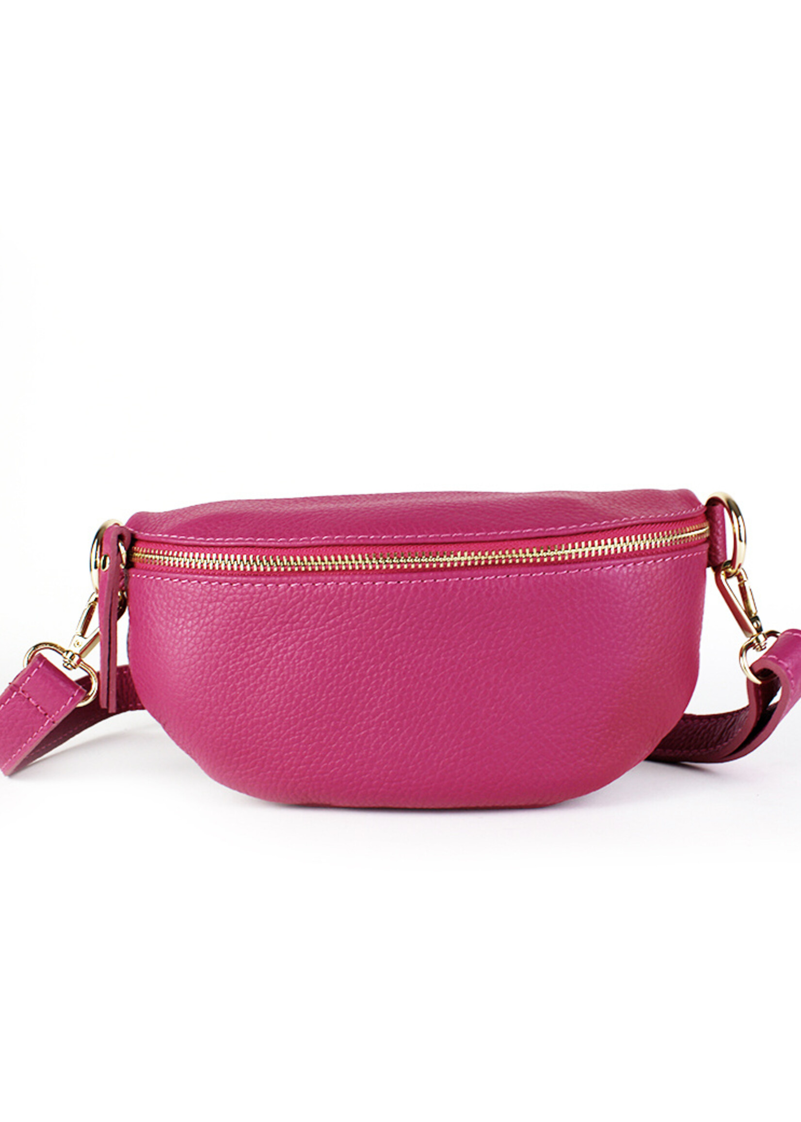 Leren heuptas | Bumbag | Fuchsia | Maat S