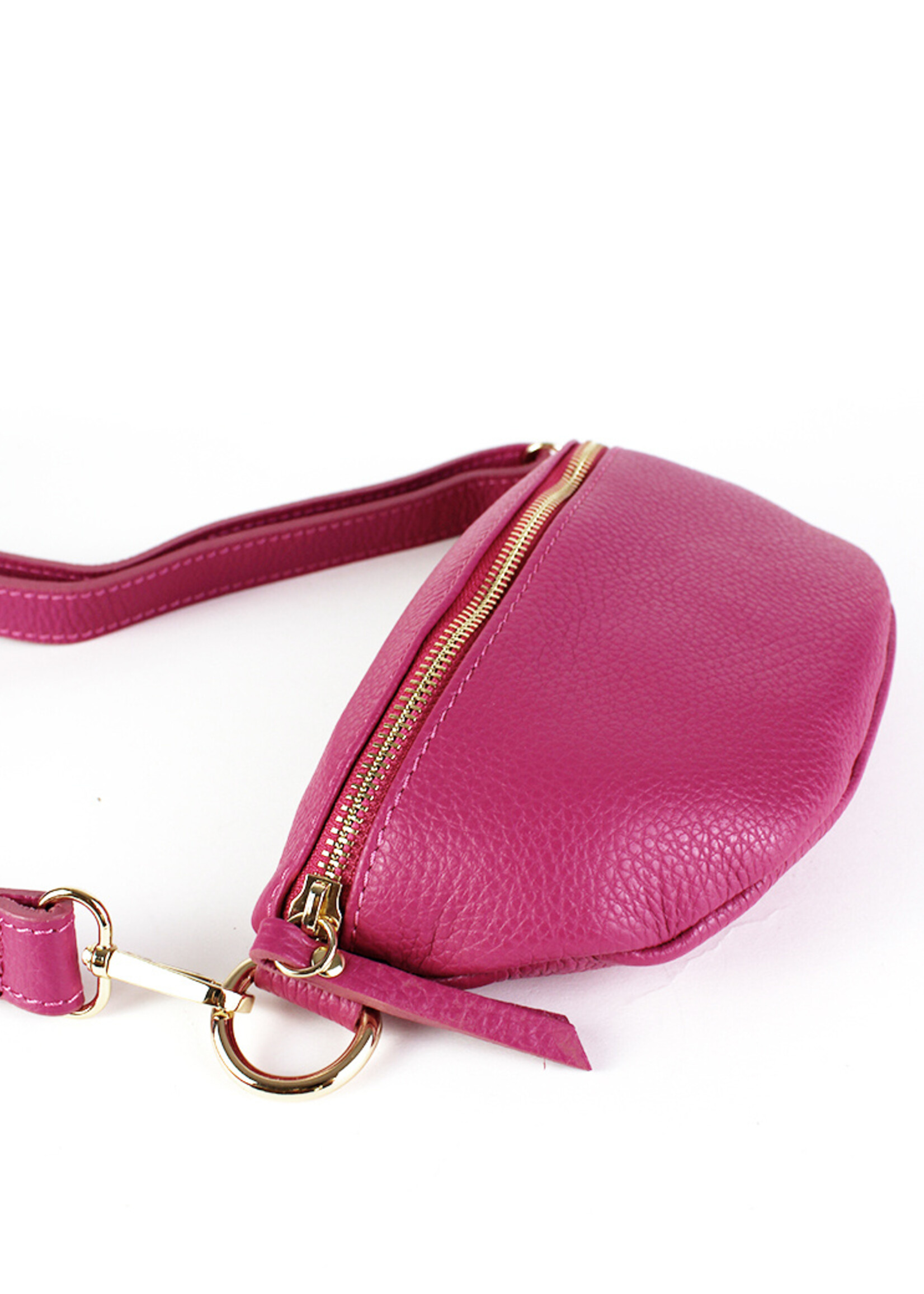 Leren heuptas | Bumbag | Fuchsia | Maat S